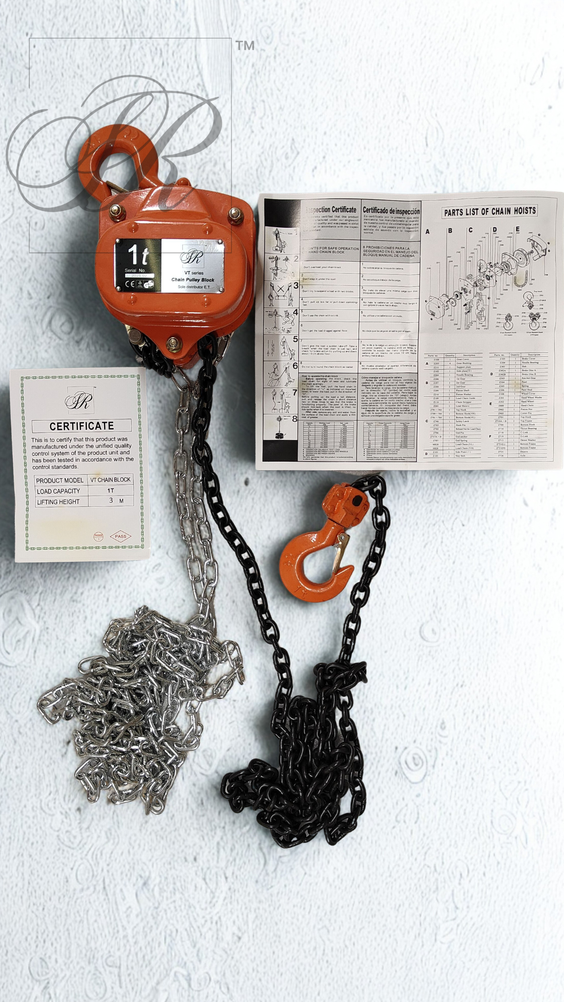 VT Chain Pulley Block 1 Ton 3 Mtr