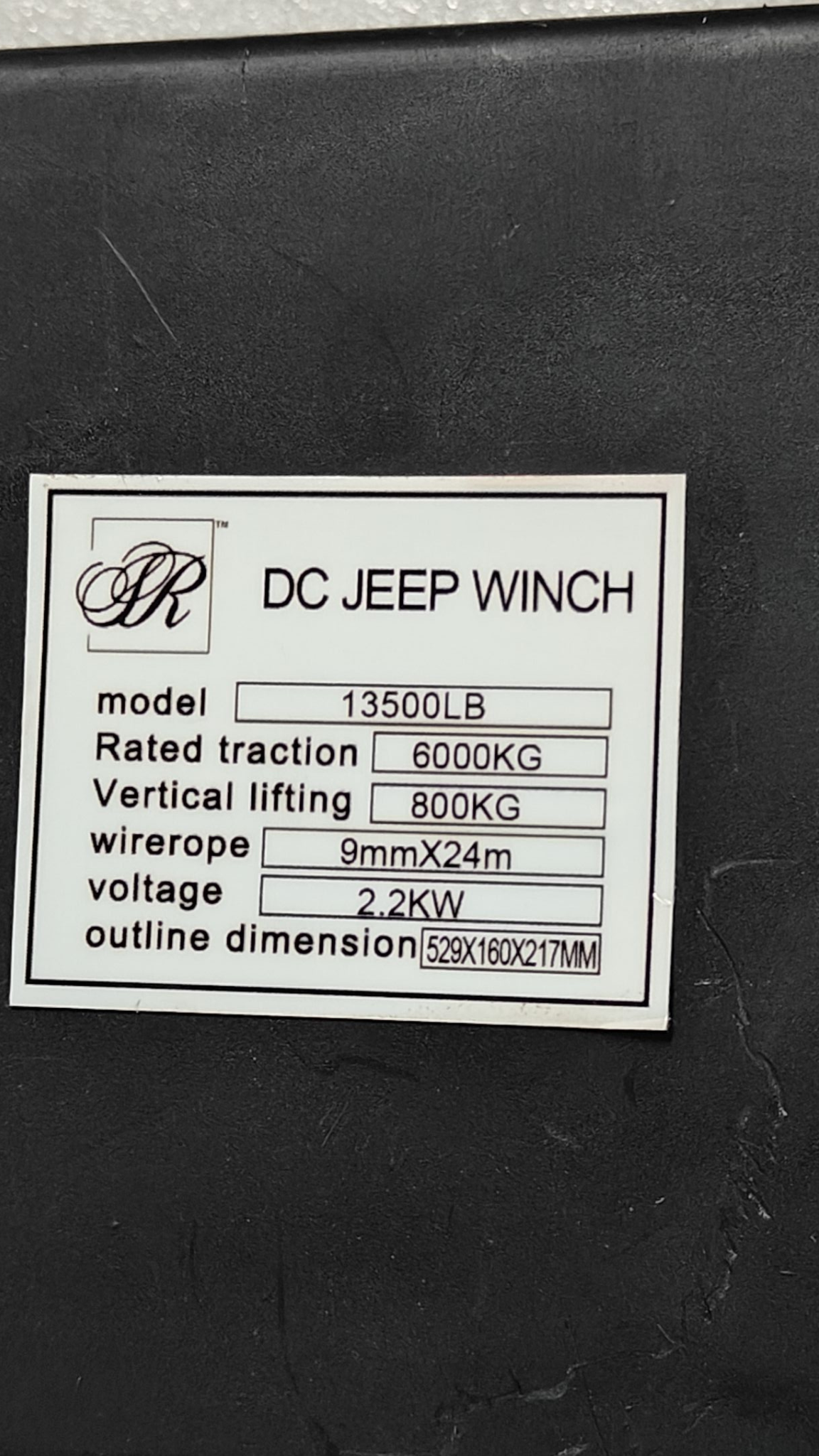 DC JEEP WINCH 13500 LB