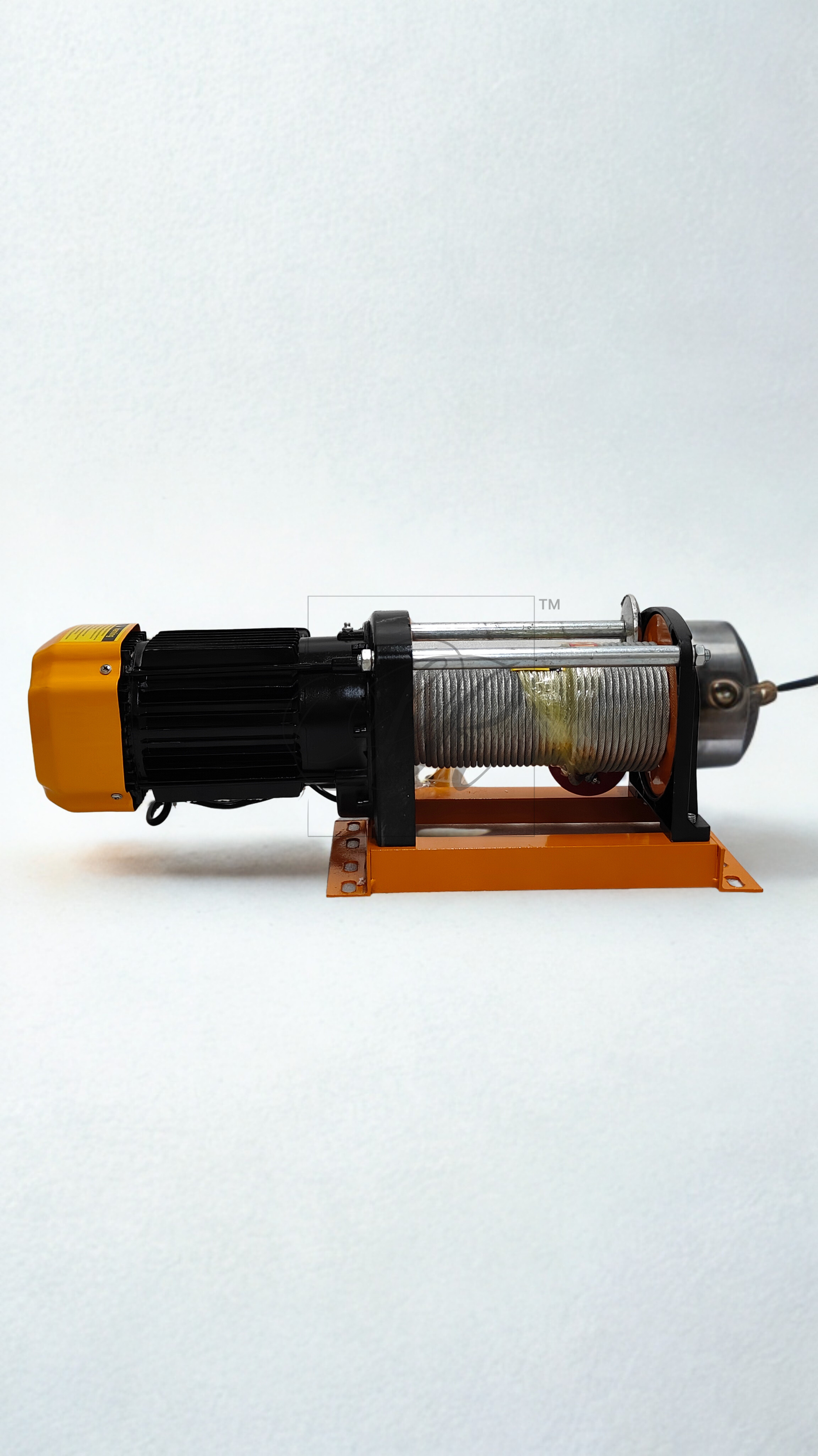 KCD ELECTRIC WINCH with yellow and black design on a white background