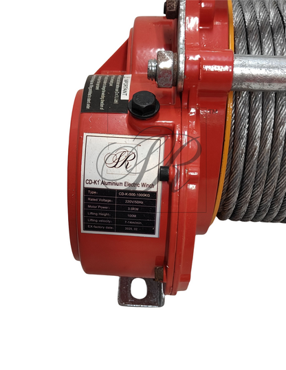 CD-K1 Aluminium Electric Winch 500-1000 kg 8 mm wire rope